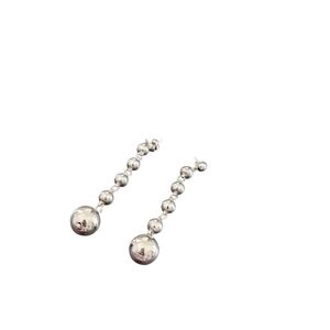 Elegant Silver Beaded Drop Earrings